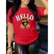 thumbnail image 3 of Camiseta de manga corta y cuello redondo para mujer con estampado de oso para uso casual en primavera y verano Color Rojo Talla Grande Marca Emil SaEs, 3 of 4