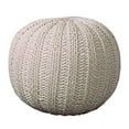 thumbnail image 5 of LR Home Medium Solid Transitional Indoor Round Pouf, Ivory, 20" x 20" x 16", 5 of 7