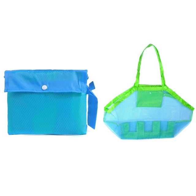Soidarity Bolsa de malla de playa, bolsa de almacenamiento de ropa portátil para niños, bolsa reutilizable, paquete de natación para hombro al aire Deportes acuáticos Bolsa Verde Red Azul Soidarity OD023427-01