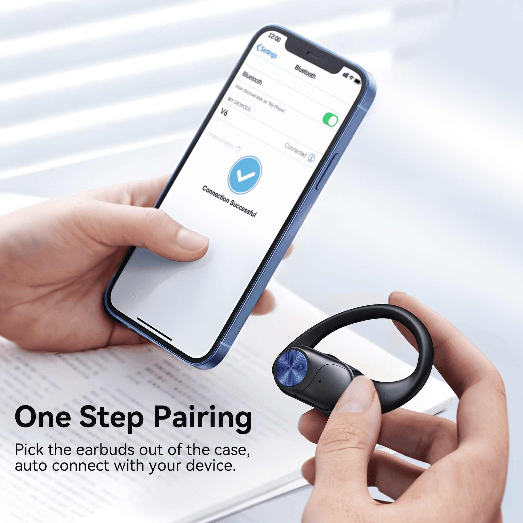 VEATOOL Bluetooth Headphones Wireless Earbuds 80Hrs Playback Sport Ear Buds with Earhook Digital Display Charging Case IPX6 Waterproof Deep Bass Running Earphones for iOS Android Cellphone