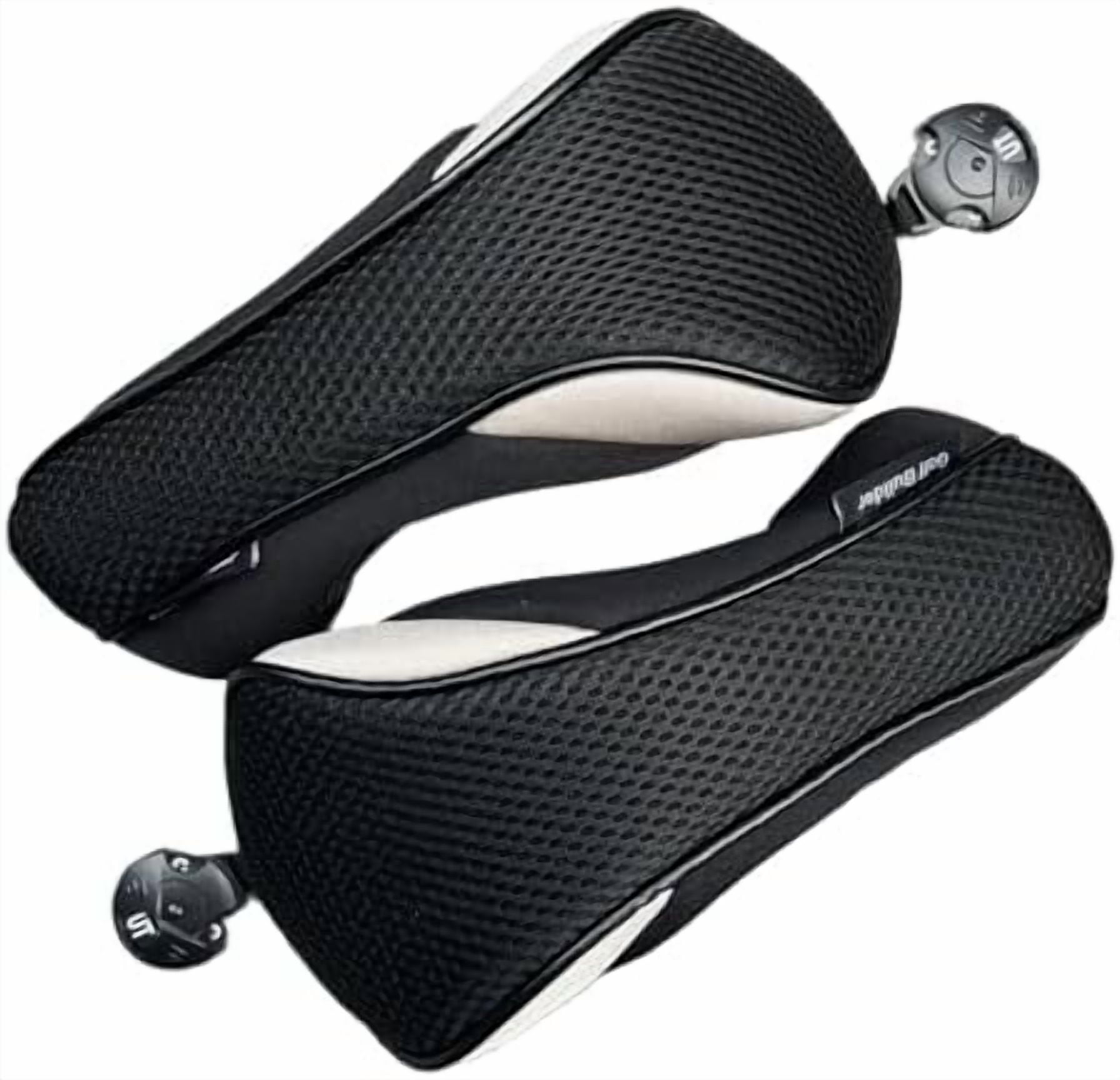 2pcs Golf Hybrid Headcover Set Hybrid Head Covers, Black Golf Club Covers for Hybrids, Meshy Rescue Covers with Rotatable ID Tag #2 3 4 5 6 Ut