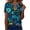 Dark Blue(Floral Print), variant on Iaqnaocc Summer Tops for Women Short Sleeve Dressy Casual V-Neck Button Vintage Western Ethnic Style T Shirt Workout Tops for Women Business Work Clothes Gray S
