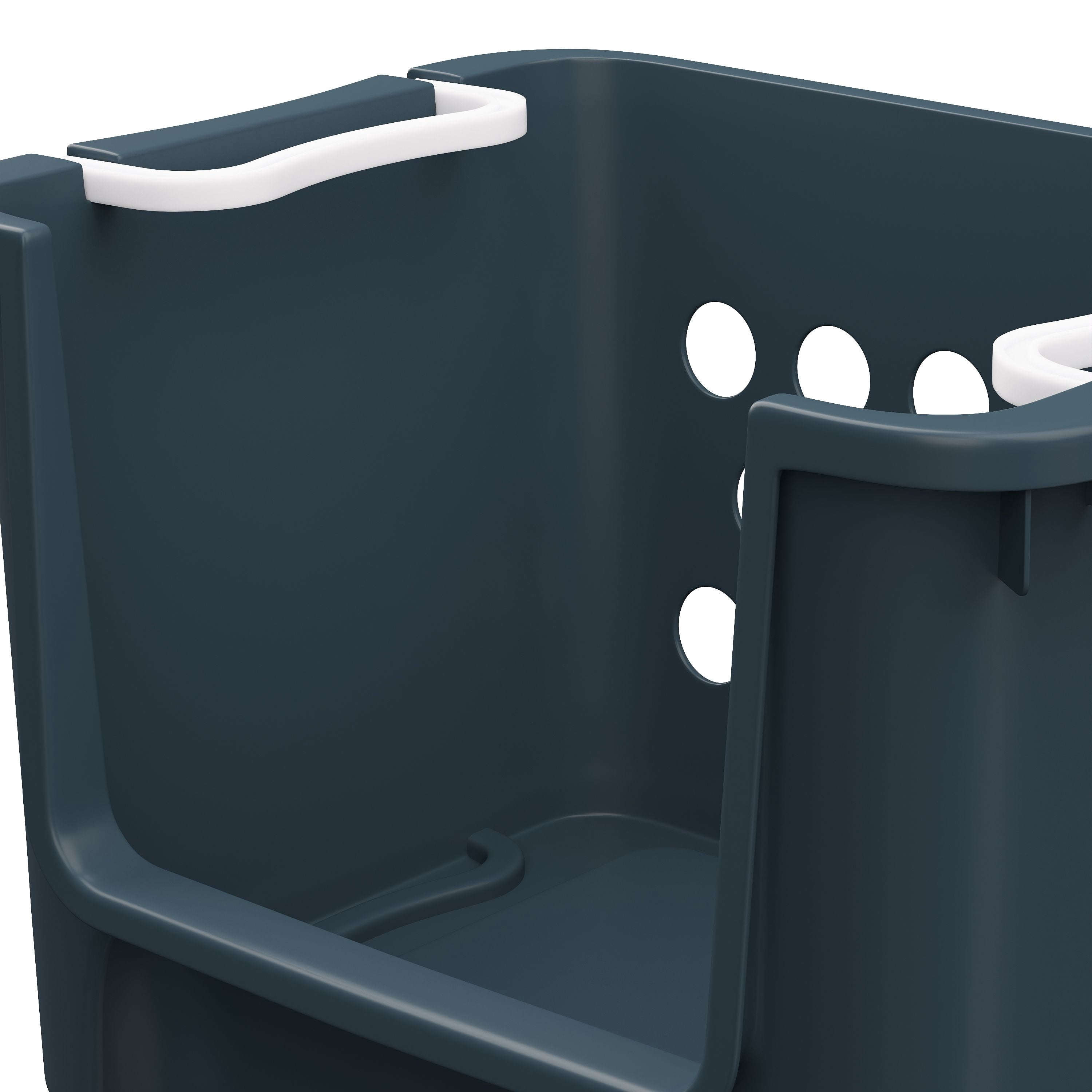 Mainstays Kids Large Blue Stackable Plastic Open-Front Toy Storage Basket with Handles