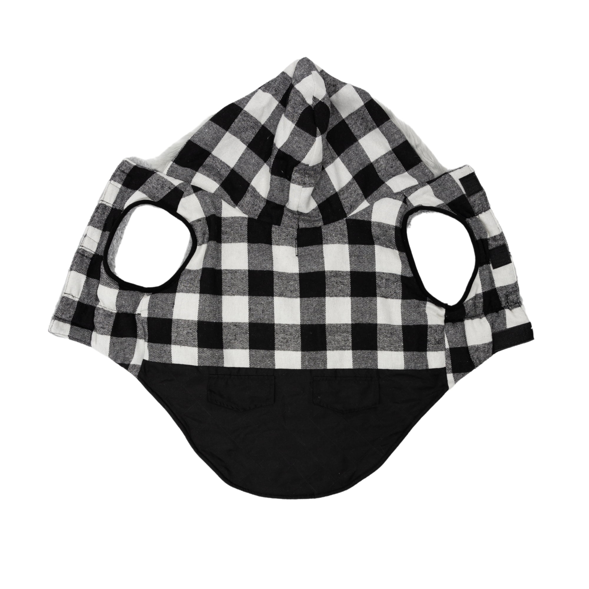 Vibrant Life Winter Coat for Cats & Dogs, Buffalo Plaid, White and Black, Extra Small