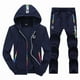 thumbnail image 1 of Chándal ajustado para hombre, conjunto cálido para correr, sudadera con capucha, 2 piezas, chándal deportivo, 1 of 5