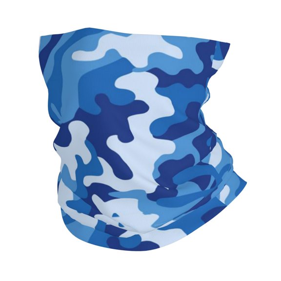Blue Camouflage Face Mask Bandanas Neck Gaiter Headwear Magic Scarf Headband For Dust Sun Wind