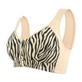 thumbnail image 2 of Pavied Wireless Bras Seamless Bras Plus Size Bra Moona Bra For Senior Front Closure Breathable Bra For Seniors Wirefree Bras For Older Women Full Coverage Bras Womens Bras Beige 56, 2 of 9