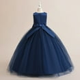 thumbnail image 2 of Little Big Girls Flower Dress Sleeveless Bowknot Wedding Pageant Dance Gown for 4-14Y, 2 of 7