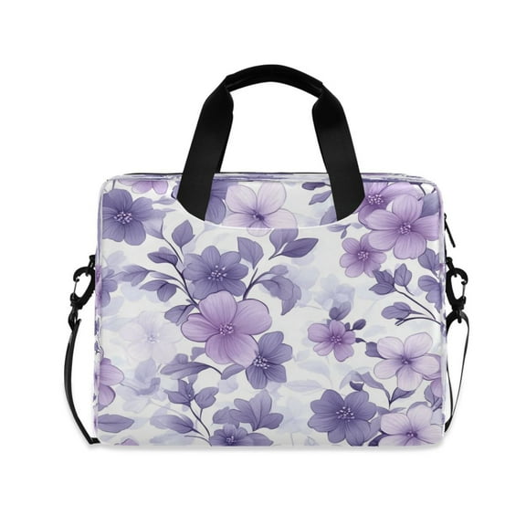 16inch Laptop Briefcase, Business Laptop Bag with Detachable Strap & Padded Compartment, Water-Resistant Polyester，Flowers