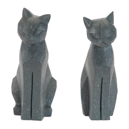 Melrose Sitting Cat Figurine Decorations - 12" - Gray - Set of 4