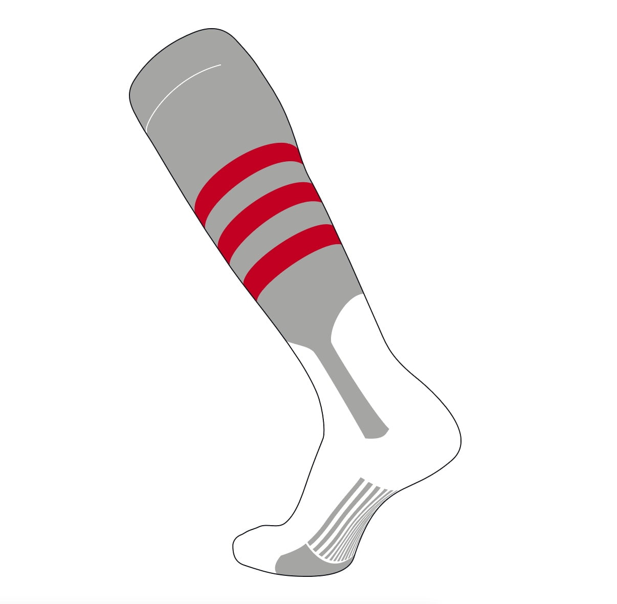 Tck Elite Baseball Knee High Stirrup Socks B 7in Grey Red M Walmart Com