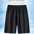 thumbnail image 5 of Pantalones cortos de malla de seda de hielo de verano para hombre, pantalones deportivos de secado rápido, ropa exterior informal fina, pantalones holgados de seda de hielo de cinco puntos de gran, 5 of 5