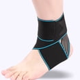 thumbnail image 2 of 1Pc Ankle Brace Anti-slip Elastic Bandage Comfortable Adjustable Breathable Joint Stability Sweat Absorption Protective Football Ankle Support for Fitness-Blue, 2 of 7
