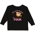 thumbnail image 3 of Inktastic Little Monkey Girl 4th Birthday Girls Long Sleeve Toddler T-Shirt, 3 of 5
