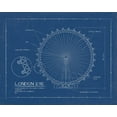 thumbnail image 2 of Sussenn 24x20 Gold Ornate Wood Framed with Double Matting Museum Art Print Titled - London Eye Blue Print, 2 of 4