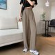 thumbnail image 4 of Pantalones de pierna ancha ajustados verticales de cintura alta estilo coreano de primavera y otoño para chicas gorditas Pantalones de traje casuales de color sólido Pantalones de pierna recta de, 4 of 5