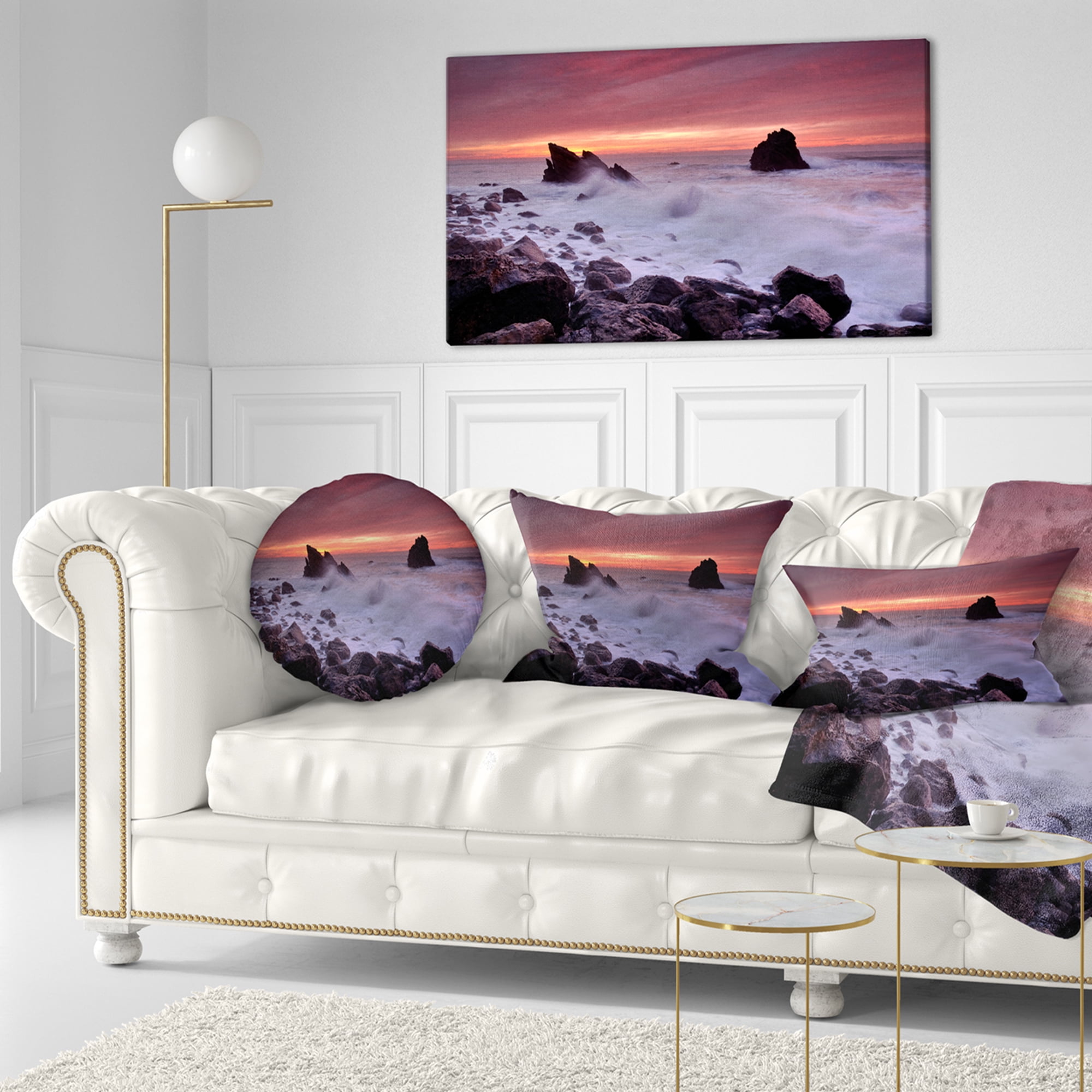 Designart 12" x 20" Multi-color Polyester Throw Pillow