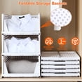 thumbnail image 3 of Moclever Plastic Storage Box Closet Organizer Foldable Storage Bin with Slide Rail Push-Pull Storage Basket for Living Room Bedroom Wardrobe 4 Pack, White, 3 of 14