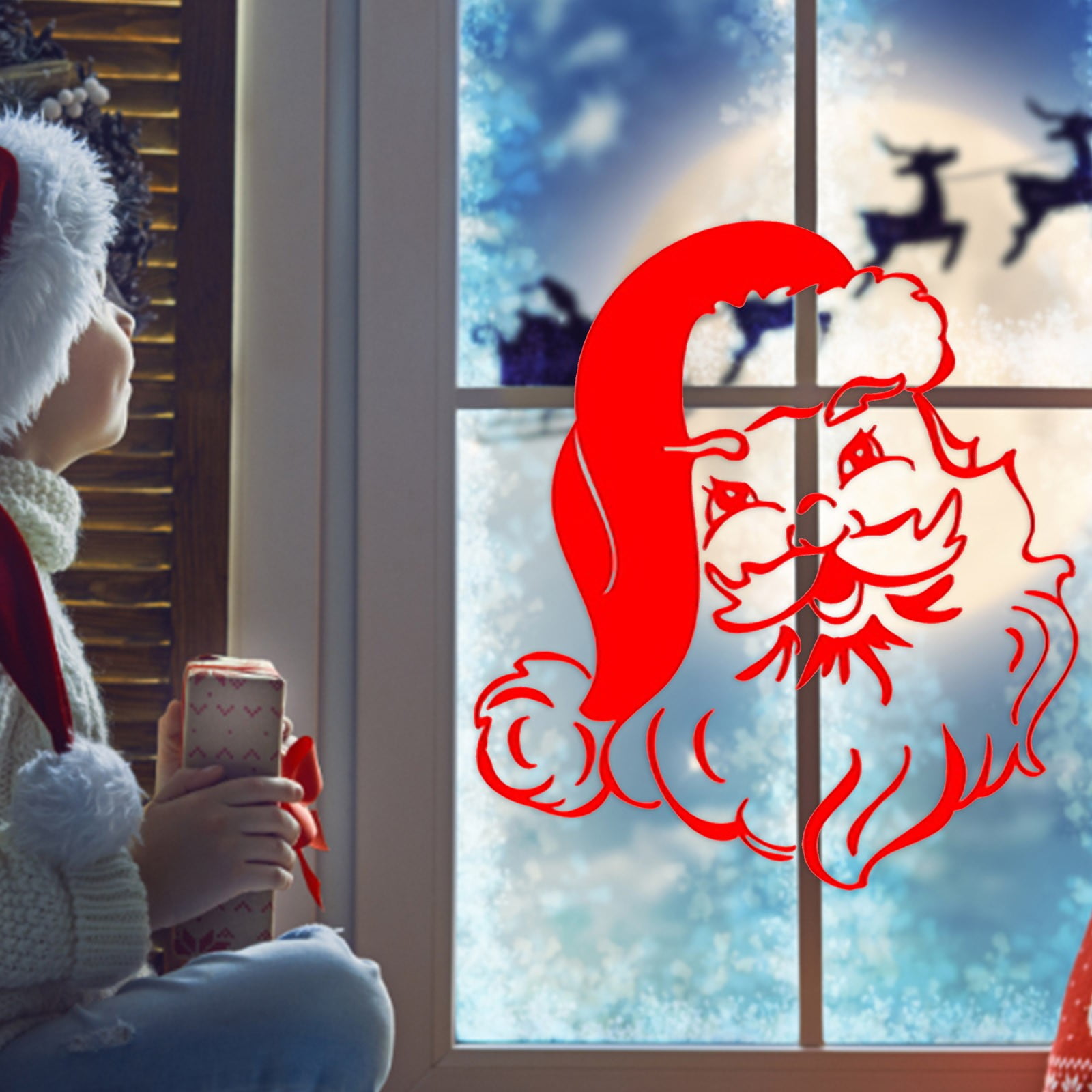 Merry Christmas Wall Stickers Removable Christmas Art Decals Christmas