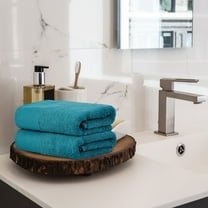 PiccoCasa 100% Cotton Hand Towels Soft Quick Dry for Bathroom 16"x 30", 2 Pack Peacock Green