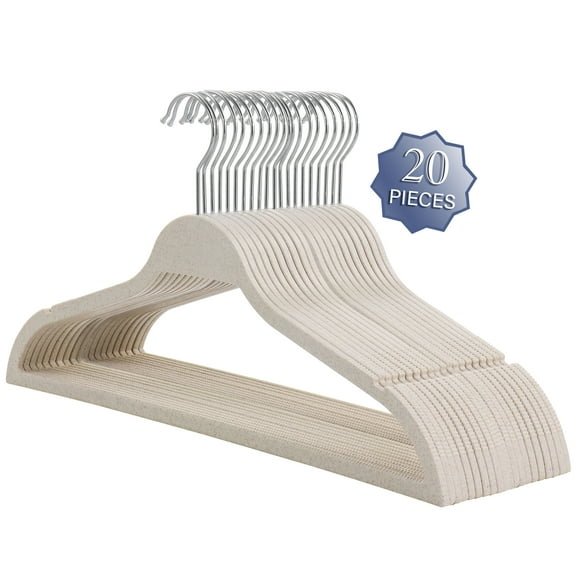 Elama Home 20 Piece Biodegradable Coat Hangers in Wheat