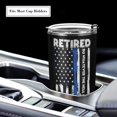 thumbnail image 5 of Retired Police Officer Tumbler Retirement Gifts for Police Officers The Legend Has Retired American Flag Blue Line Retirement Gifts For Men Dad Stainless Steel Travel Mug -20oz (Gifts for Retirees), 5 of 5