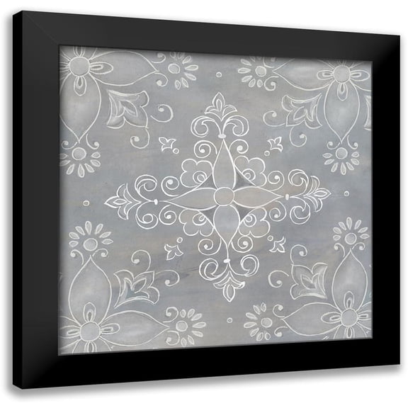 Coulter, Cynthia 12x12 Black Modern Framed Museum Art Print Titled - Garden Roses Medallion IV