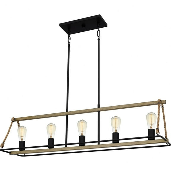 Quoizel Lighting - Oak Park - 5 Light Linear Chandelier In Coastal Style-11
