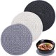 thumbnail image 2 of 3 pieces of kitchen pot holder, heat-resistant woven insulation pad for hot pot, coaster pad, large coaster to protect the fashionable dining table, hot pot holder, 2 of 6