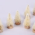 thumbnail image 4 of Save! 12Pcs Mini Christmas Tree Desktop Christmas Tree Model Snow Sisal Trees with Wood Base, 4 of 9