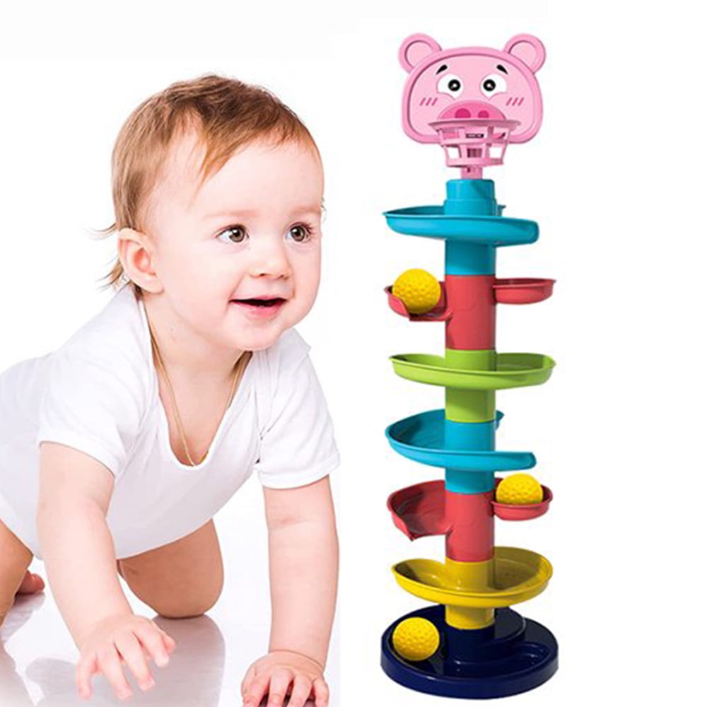 7 Layer Ball Drop and Roll Swirling Tower for Baby and Toddler