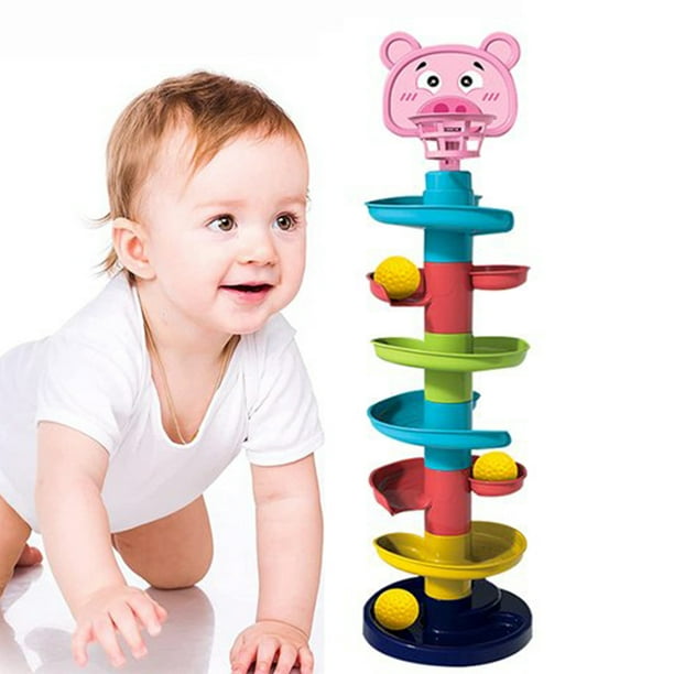 Ball Tower, 7 Layer Ball Drop and Roll Swirling Tower Toy Montessori