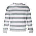 thumbnail image 4 of Mens Sweatshirts Long Sleeve Stripe Round-Neck Casual Sweatshirt Gray M, 4 of 6