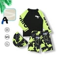 thumbnail image 2 of Gubotare Boy Swimsuit 2-Piece Boys Swimsuit Set Long Sleeve Shirt + Trunks Toddler Swimming Suit Kids Rash Guards Bathing Suits 5T 6T (Green,5-6 Years), 2 of 7