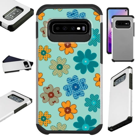 Compatible Samsung Galaxy S10 S 10 5G (2019) Case Hybrid TPU Fusion Phone Cover (Teal Button