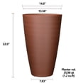 thumbnail image 3 of Mainstays Tall Red Sienna Recycled Resin Planter, 14in x 14in x 22in, 3 of 8