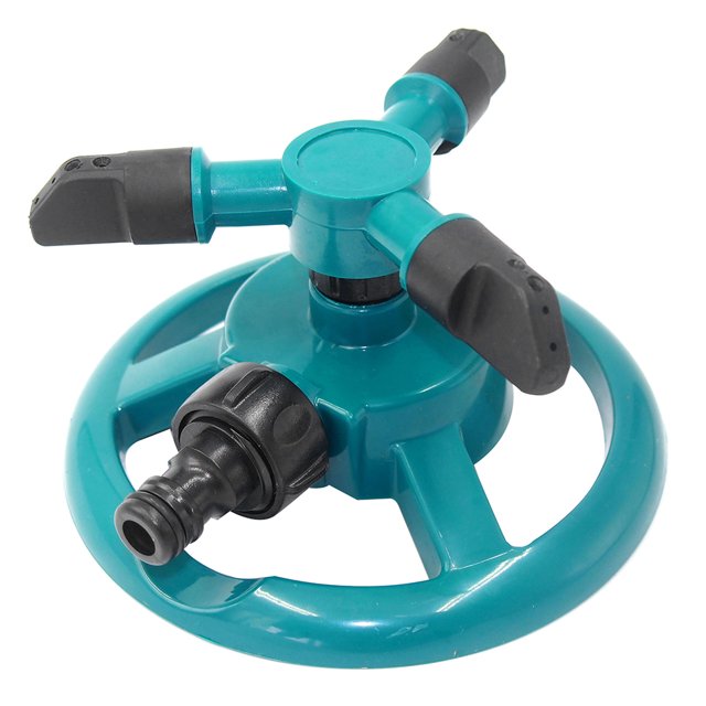 Aspersores Tmvgtek Rociador De Jardín De 3 Boquillas De 360 Grados, Herramienta De Riego Automático Para Césped (Verde) Tmvgtek Libre de BPA
