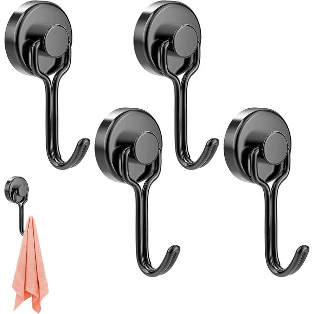 Ganchos magnéticos, 5 piezas de ganchos magnéticos para refrigerador, ganchos magnéticos, ganchos magnéticos potentes, imanes superfuertes con ganchos, ganchos magnéticos pesados, ganchos magnéticos