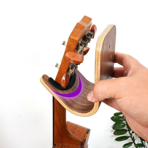 1 soporte de pared para guitarra, soporte de madera para gancho de guitarra con tornillos y adhesivo para ukelele, bajo, guitarra acústica y eléctrica, guitarra oso de fresa Electrónica
