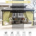thumbnail image 6 of Pakunoda 14' X 6.5' Gazebo Universal Replacement Privacy 4-Panel Curtains, Waterproof Outdoor Curtains Light Yellow Sidewall with Zipper for Patio 12' X 16' Gazebo Garden Backyard, Curtain Only, 6 of 8