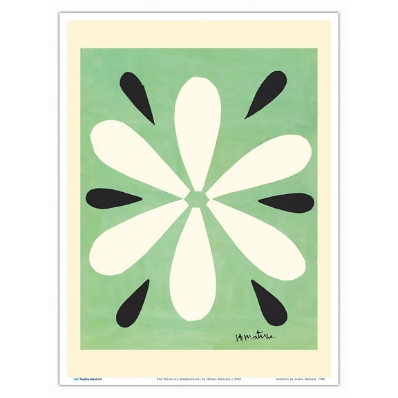 The Daisy (la Marguerite) - From an Original Cut-Out Artwork by Henri Matisse c.1945 - Master Art Print (Unframed) 9in x 12in