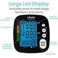 thumbnail image 4 of Vive Precision Blood Pressure Monitor – Automatic Upper Arm BP Machine with App for iOS & Android, Large LCD Display, Accurate Heart Rate Sensor, Portable for Home Use, Black, 4 of 10