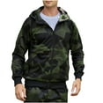 thumbnail image 2 of Xysaqa Mens Casual Lightweight Zip Up Bomber Jackets Camouflage Print Hoodies Long Sleeve Windbreaker Coat Hooded Jackets with Pockets Fashion Spring Fall Clothes S-2XL Clearance, 2 of 7