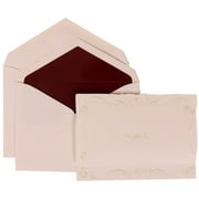 JAM Paper Wedding Invitation Set, Large, 5 1/2 x 7 3/4, Ivory Design with Burgundy Lined Envelope and Maroon Rose Border Set, 50/pack