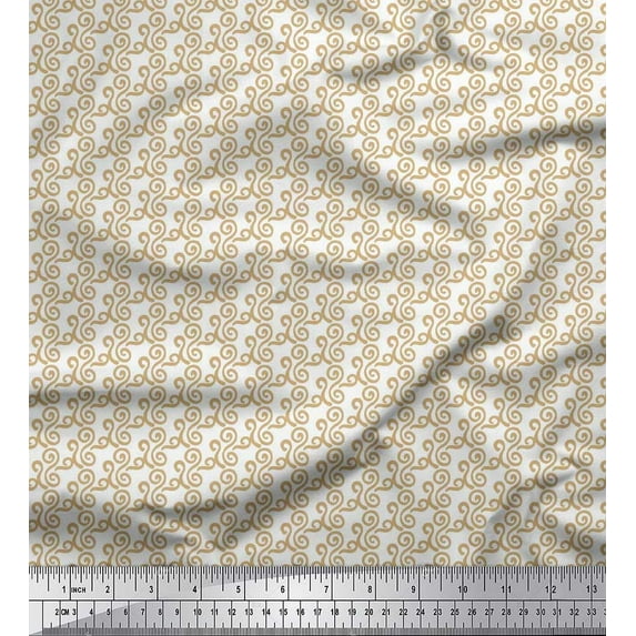 Soimoi White Heavy Canvas Fabric Abstracts Abstract Fabric Prints By Yard 58 Inch Wide
