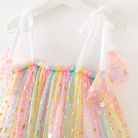 

Aayomet Princess Dresses For Girls Toddler Girls Sleeveless Star Moon Paillette Princess Dress Dance Party Dresses Clothes Yellow 12-18 Months