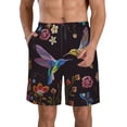 thumbnail image 2 of Uemuo Humming Bird Pattern Men's Swim Trunks Hawaiian Beach Bathing Suit Swimsuits Beach Quick-Dry Shorts with Pockets-XX-Large, 2 of 9