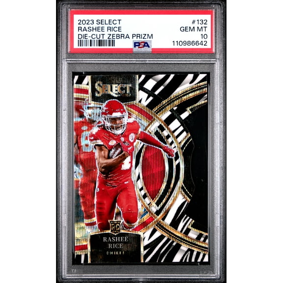 2023 Panini Select Rashee Rice #132 Die Cut Zebra Prizm PSA 10