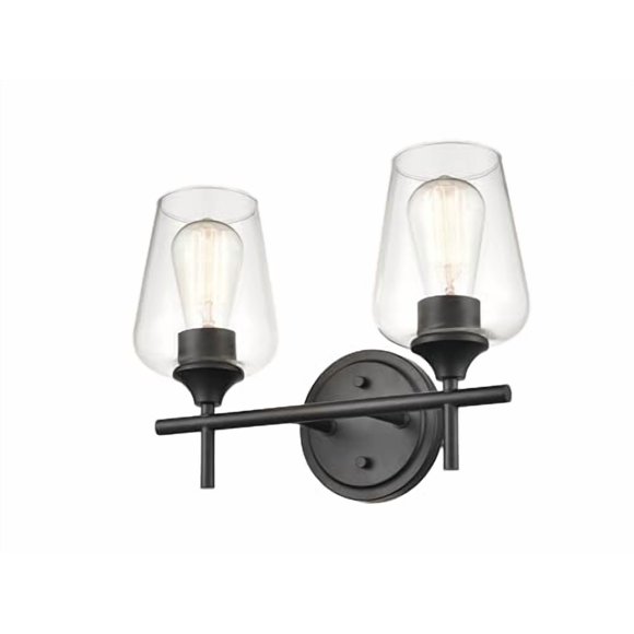 ML Lighting 9702-MB Coiffeuse Transitionnelle à Deux Lumières de la Collection Ashford, Noir Mat