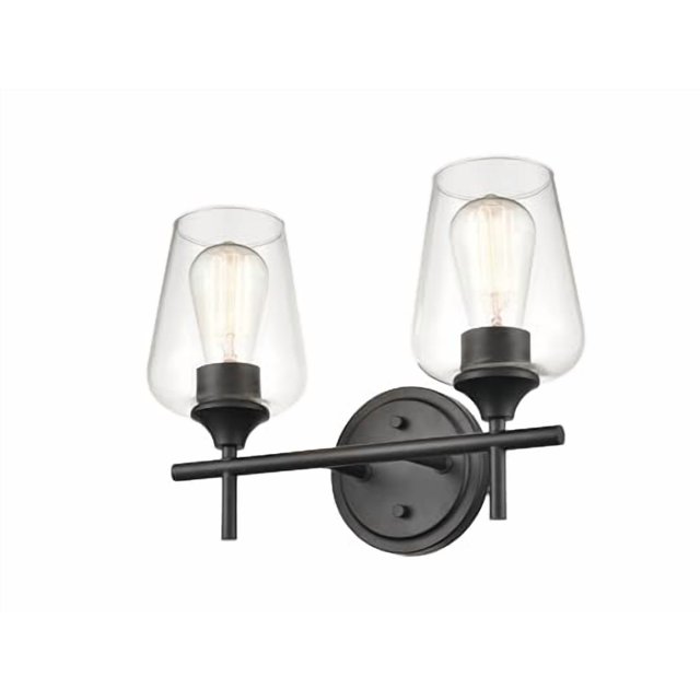 ML Lighting 9702-MB Transitional Two Light Vanity from Ashford Collection Finish, Matte Black